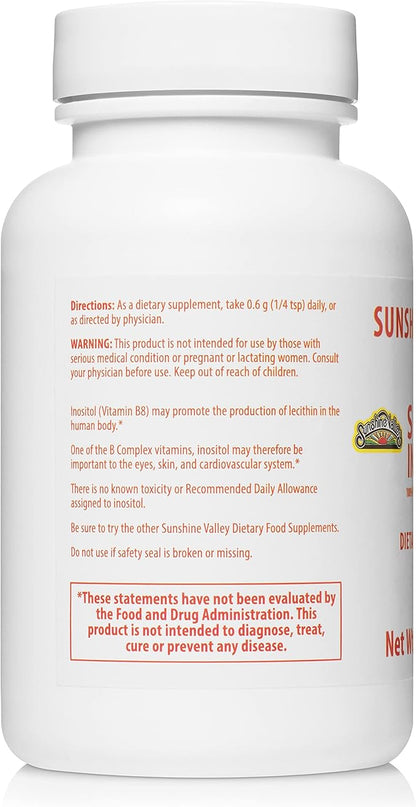 Sunshine Valley® Super Inositol Powder – Dietary Supplement, Wellness & Healthy Lifestyle – Unflavored Powder – 2 oz