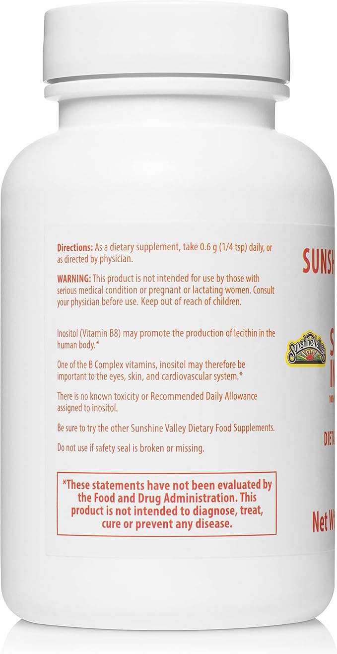 Sunshine Valley® Super Inositol Powder – Dietary Supplement, Wellness & Healthy Lifestyle – Unflavored Powder – 2 oz