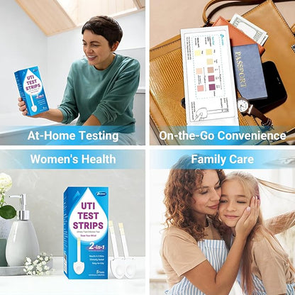 8 Pack UTI Test Strips, Urinary Tract Infection Test Kit for Women Men, Accurate Result in 2 Minutes, Monitor Bladder Health at Home, Clinically Tested, Easy to Grip, Individually Wrapped,