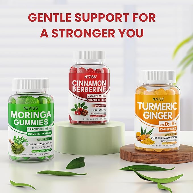 Organic Ceylon Cinnamon Berberine Supplement Gummies Sugar Free Berberine HCl Complex Gummy, Berberine with Ceylon Cinnamon, Bitter Melon, Chromium & Magnesium Glycinate, Vitamin B6 & B12, Vegan, 60ct