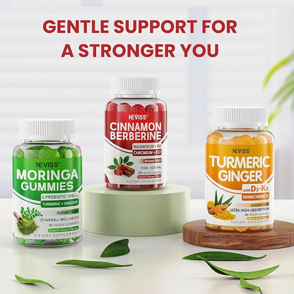Ceylon Cinnamon Berberine Gummies 2000mg Sugar Free, Organic Berberine HCI Supplement with Ceylon Cinnamon, Bitter Melon, Green Tea, Chromium, Magnesium Glycinate & Methyl B12 for Women & Men, 120ct