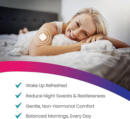 Menopause Night Relief Patch – Doctor-Formulated Transdermal Patch with Valerian, L-Methylfolate & Black Cohosh for Restful Sleep & Overnight Balance – 30-Day Supply