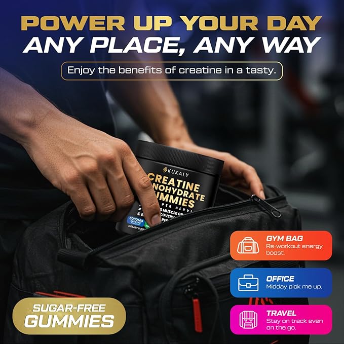 Creatine Monohydrate Gummies for Men & Women, 9000MG Creatine Gummies Sugar Free with L-Taurine, BCAA 2:1, B12 B6 for Boost Strength, Focus & Endurance, Vegan, Non-GMO, Blueberry 120pcs