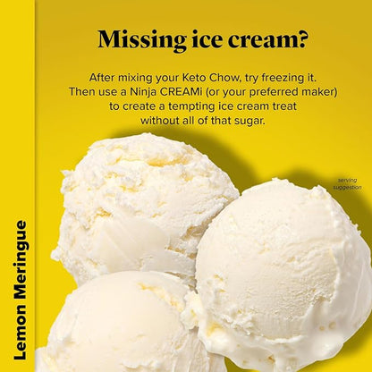 Keto Chow Lemon Meringue - Keto Meal Replacement Shake Powder - Nutritionally Complete - Low Carb - Delicious Easy Meal Substitute - Protein Rich You Choose The Fat - Single Meal Sample