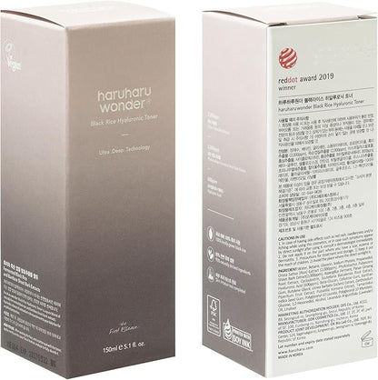 haruharu Wonder Black Rice Hyaluronic Toner, Deep Hydration, Glass Skin, Hyaluronic Acid, Lavender Oil, Skin Plumpling, Korean Skincare, Vegan, Cruelty-Free, 5.1 fl.oz