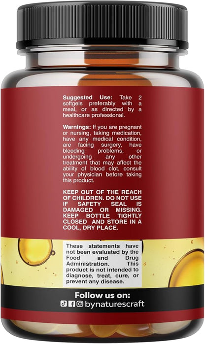 Icelandic Wild Caught Cod Liver Oil Softgels - Fish Omega 3, EPA, DHA, Vitamin D & A, 1000mg Per Serving - Burpless Capsules for Healthy Heart, Healthy Joints, Brain & Immune Support - 60 Count