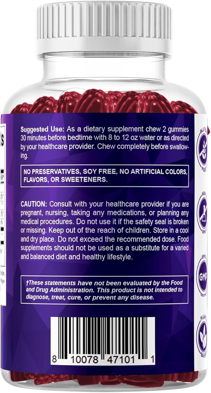 Vitamatic Melatonin 20 mg Gummies for Adults, 30 Servings - 60 Vegetarian Gummies - Non-Habit Forming Supplement
