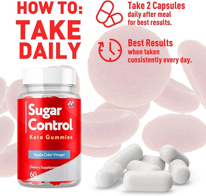 SugarControl Keto Gummies, Official SugarControl Gummys with All Natural Ingredients, Advanced Apple Cider Vinegar Gummy for Health and Wellness Support Max Strength Vitamin Supplement (60 Gummies)