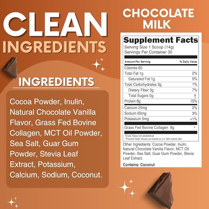 My Adventure to Fit Hydrolyzed Collagen Powder for Women - Grass Fed for Muscle Growth & Chocolate Collagen Protein Powder - Keto Collagen Powder for Joints & Gut Health - Chocolate Milk 420g