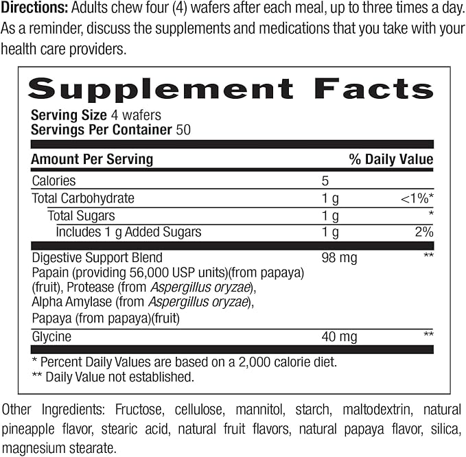 Country Life, Papaya Digestive Support, Daily Enzymes to Promote Digestive Health and Nutrient Absorption, 200