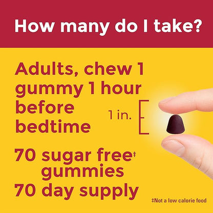 Nature Made Zero Sugar Melatonin 5mg Sleeping Gummies for Adults Extra Strength, 100% Drug Free Sleep Aid, Aspartame Free, 70 Sugar Free Melatonin Gummies, 70 Day Supply