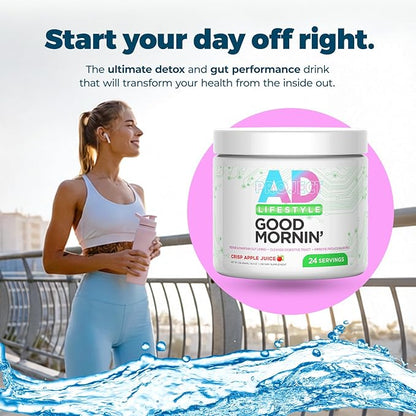 Project AD Life Good Morning Detox and Performance Drink, Naturally Flavored and Formulated with L-GLutamine, Apple Cider Vinegar, and Aloe Vera (Strawberry Banana)