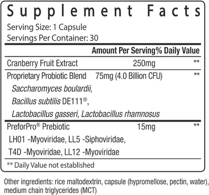 pH-D Feminine Health Support - Women's Health Probiotic with Prebiotic Blend, Cranberry Fruit Extract - Oral Supplement - 30 Count