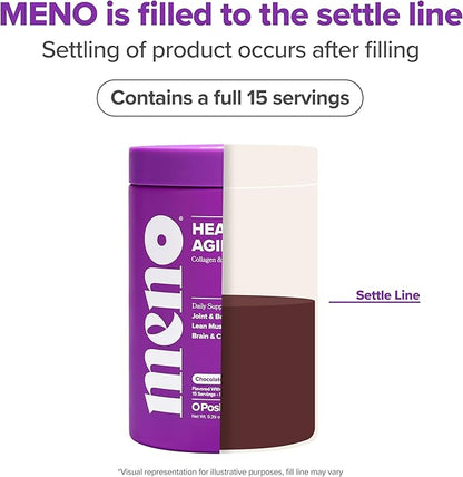 MENO Healthy Aging Collagen & Protein Powder – Support Joint & Bone Health, Lean Muscle Mass, Cognition, Skin & Hair Health – Whey Protein & Collagen – Chocolate Brownie Flavor - 15 Servings