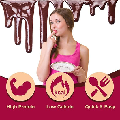 ProtiDIET Protein Chocolate Fudge Cake - 15g Protein - Low Fat High Protein Snacks for Adults - Quick and Easy-to-Prepare Healthy Protein Snack - 7 Cake Mix Pouches Per Box