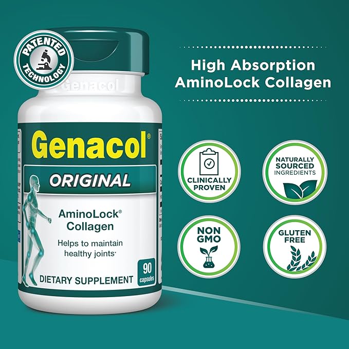 Genacol Original – Collagen Supplement with Ultra-Hydrolyzed Collagen Peptides, Maintains Joint Health, for Joints & Knees, 90 Capsules (30-Day Supply)