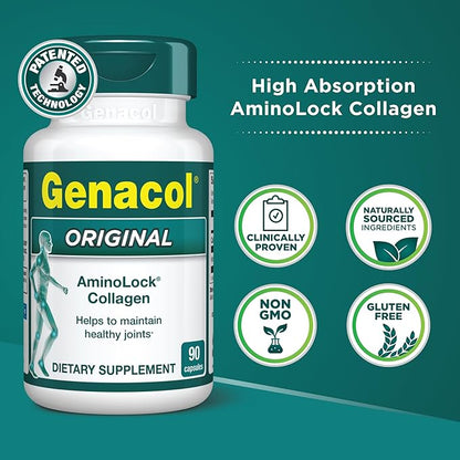 Genacol Original – Collagen Supplement with Ultra-Hydrolyzed Collagen Peptides, Maintains Joint Health, for Joints & Knees, 90 Capsules (30-Day Supply)