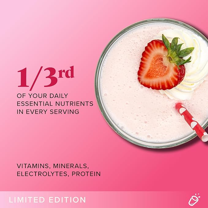 Keto Chow Strawberry | Keto Meal Replacement Shake Powder | Nutritionally Complete | Low Carb | Delicious Easy Meal Substitute | Protein Rich You Choose The Fat | Single Meal Sample