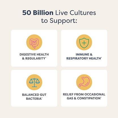 Renew Life Extra Care Digestive Probiotic Capsules, 50 Billion CFU Guaranteed, Daily Supplement Supports Immune, Digestive, Respiratory Health(1), L. Rhamnosus GG, Dairy, Soy and Gluten-Free, 90 Count