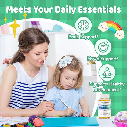 L Methylfolate Gummies, 5-MTHF 1mg Gummies for Kids & Adults - 4+, Methyl Folate and B12 supplement, Highly Absorbable MTHFR Supplement, Support Brain Health, Immunity, Kids Growth, 60 Count