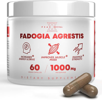 Testosterone Booster for Men with Fadogia Agrestis 1000mg Per Serving - Improve Natural Testosterone production, Increase Energy and Muscle Growth - Workout Supplement USA Made (60 Capsules)