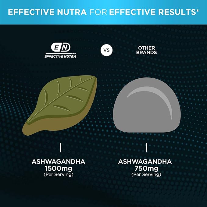 Effective Nutra Ashwagandha Gummies 1500mg – Extra Strength Stress & Sleep Support – 45-Day Supply, Just 2 Gummies Daily – Vegan, Non-GMO, Third-Party Tested – Made in USA (90ct)