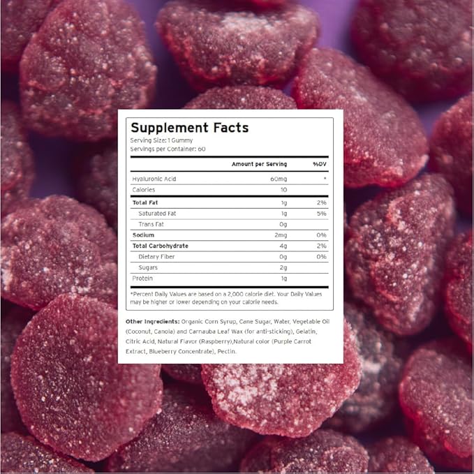 Hyalogic Hyaluronic Acid Gummies – Supplement for Joint, Skin & Eyes – Mixed Berry Flavor – Gummy Vitamins for Women & Men – Gluten-Free, Non-GMO, 30 Count
