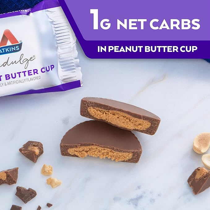Atkins Endulge Peanut Butter Cups, Dessert Favorite, Low Carb, 0g Sugar, 60 Count