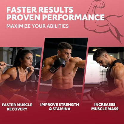 Creatine Monohydrate Gummies for Men & Women - 6205mg per Serving, Containing L-carnitine & Taurine, Post Workout Muscle Recovery, Strength & Energy Boost, Sugar Free & Vegan (60, Strawberry)