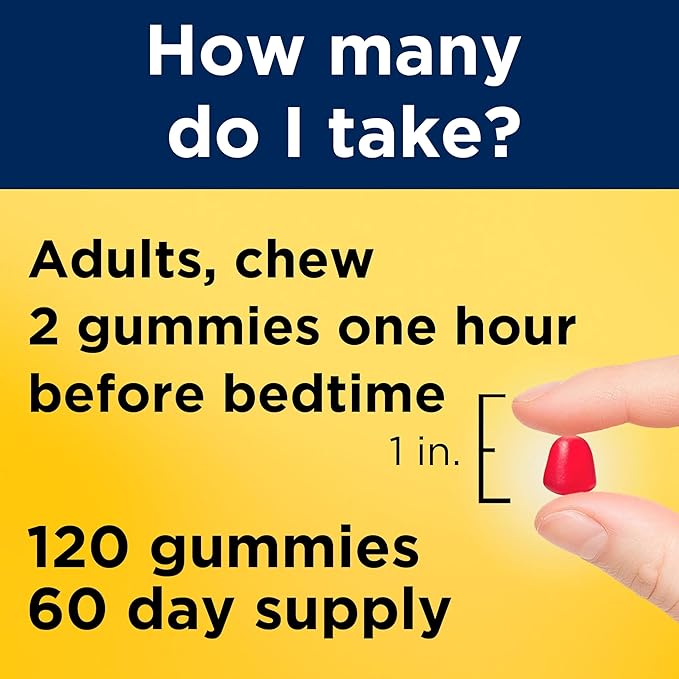 Nature Made Melatonin 10 mg per serving Gummies, Sleep Gummies for Adults Maximum Strength Dosage, 100% Drug Free Sleep Aid, 120 Count, 60 Day Supply