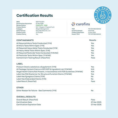 GLP-1 Supplement | Natural GLP-1 Production | GLP 1 Booster Drink Mix to Control Appetite and Cravings | Great Tasting Metabolic Support - Yerba Mate, Garcinia Cambogia, Berberine [Tropical Fruit]