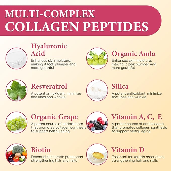 Collagen Gummies for Women, Hydrolyzed Collagen Peptides Type I, II, III, V, X, 0 Sugar - Collagen Gummies for Skin, Wrinkles, Hair, Nails, Digestive & Immune Health, 60 Days Supply