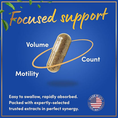 Male Fertility Supplement with Maca Root - Mens Health Conception Fertility Prenatal Vitamins Plus Natural Extracts - Prenatal Fertility Supplements for Men - 3rd Party Tested - 120 Capsules, 2 Month
