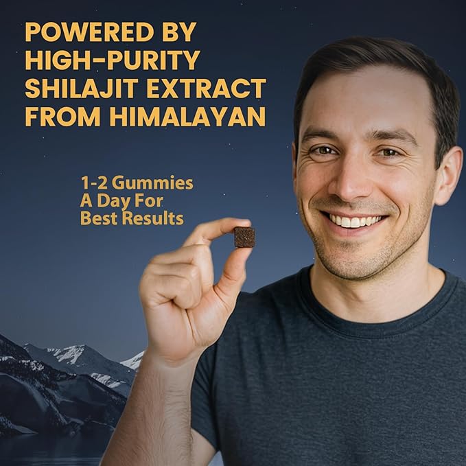 Primal Compound Shilajit Gummies for Men,with Manuka Honey, Organic Monk Fruit & Fulvic Acid, Shilajit Gummies Energy Supplements, 30 Gummies