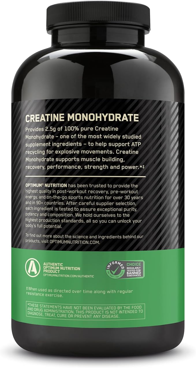 Optimum Nutrition Micronized Creatine Monohydrate Capsules, Keto Friendly, 2500mg, 300 Capsules (Packaging May Vary)