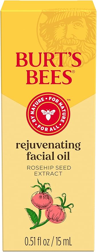 Burt's Bees Gua Sha Face Oil With Rosehip Seed Extract,Reduces Appearance of Fine Lines and Wrinkles,Use with Ice Roller & Facial Tools,Natural Origin Skin Care,0.51 fl. oz.,(Pack of 2)