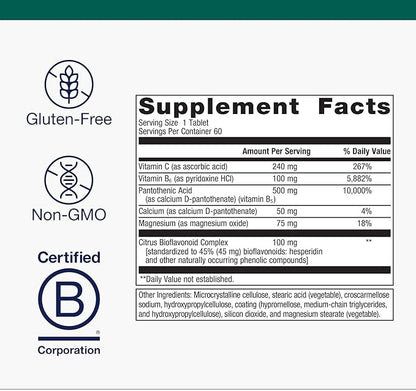 Metagenics Cortico-B5B6 - Adrenal Hormone & Energy Support with Vitamin B5, B6, Vitamin C, Magnesium & Calcium - Non-GMO, Gluten-Free, Vegetarian - GMP Certified Facility - 60 Tablets