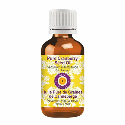 dève herbes Pure Cranberry Seed Oil (Vaccinium macrocarpon) 100% Cold Pressed 5ml (0.16 oz)