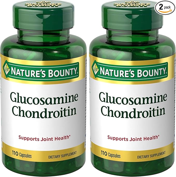 Nature's Bounty Glucosamine Chondroitin Pills and Dietary Supplement, Support Joint Health, 110 Capsules (Pack of 2)