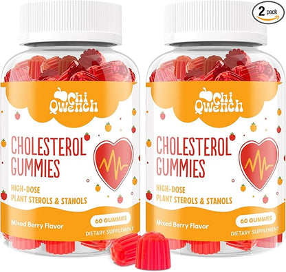 ChiQwench Cholesterol Supplements with 1500 Mg Plant Sterols & Stanols, Cholesterol Support Gummies, Cholesterol Complex Gummies, Maintains Normal Levels, Mixed Berry Flavor, 120 Count