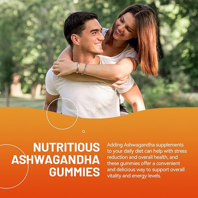 2 Pack Ashwagandha Gummies & Vitamin D3, 3000mg Extra Strength Ashwagandha Root Extract for Boosts Energy, Immune Support, Non-GMO, Strawberry Flavor, 120 Count