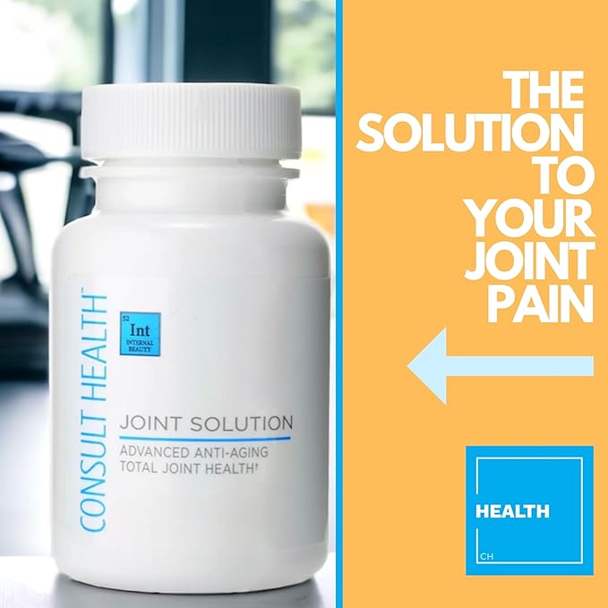 Consult Health Joint Solution Advanced Total Joint Health Dietary Supplement for Relief, Curcumin C3 Complex Turmeric for Maximum Flexibility, UC Type II Collagen, Hyaluronic Acid, 30 Capsules