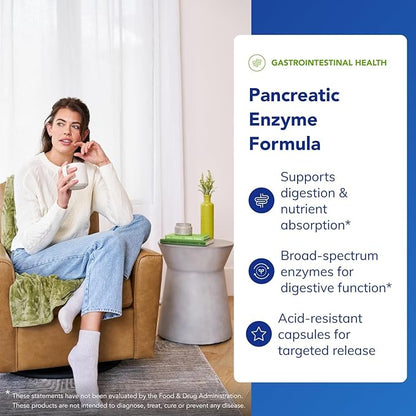 Pure Encapsulations Pancreatic Enzyme Formula - Digestive Enzymes for Digestion - Strengthens Gut Health* - Targeted Delivery Capsules - Gluten Free & Non-GMO - 60 Capsules