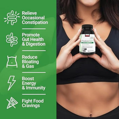 Force Factor ProbioSlim Extra Strength Probiotic Supplement for Women and Men with 30 Billion CFUs and Green Tea Extract for Gut Health Support, Bloating and Gas Relief, 360 Capsules, Pack of 3