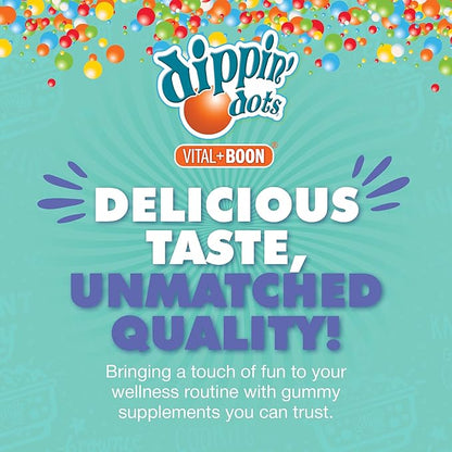 Dippin' Dots Magnesium Gummies for Women, Men & Kids – Razzle Raspberry – Magnesium Citrate Gummies with No Artificial Colors or Flavors – Vegan Friendly Calm Nerve Bone & Muscle Supplement (2 Pack)