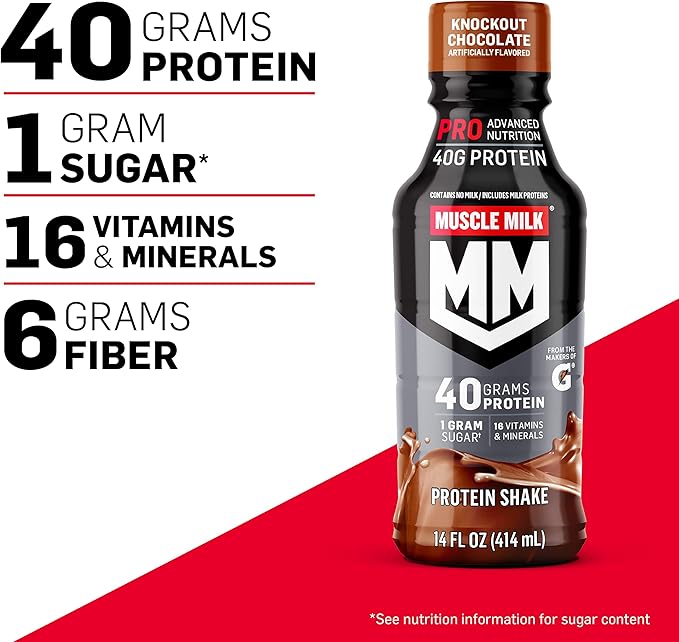 Muscle Milk Pro Series Protein Shake,Slammin' Strawberry,40g Protein,14 Fl Oz,(Pack of 24)