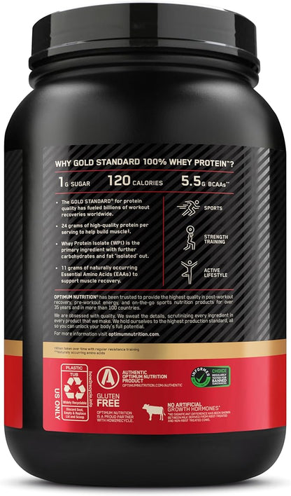 Optimum Nutrition Gold Standard 100% Whey Protein Powder, Double Rich Chocolate 1.98 Pound (Packaging May Vary)