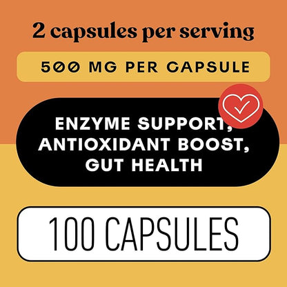 Papaya Enzyme Capsules 500mg - Organic Enzymes for Digestion with Papain, Gut Cleanse Support from Seeds, Vegan Non GMO Herbal Supplement Made USA, Fast Absorbing Digestive Support Formula Capsules