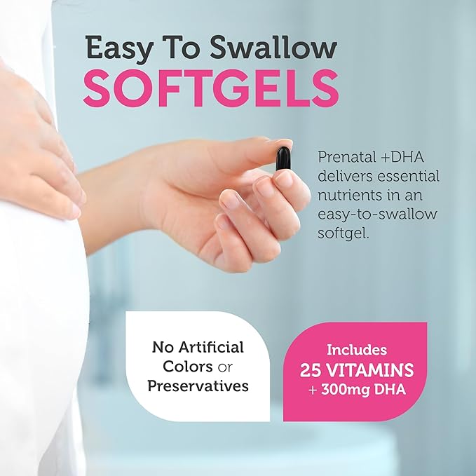 Zahler Prenatal Vitamin with DHA & Folate - DHA Supplements & Prenatal Multivitamin for Mother and Child - Kosher Prenatal DHA Prenatal Vitamins with Iron, Pre Natal Softgels 60 Count