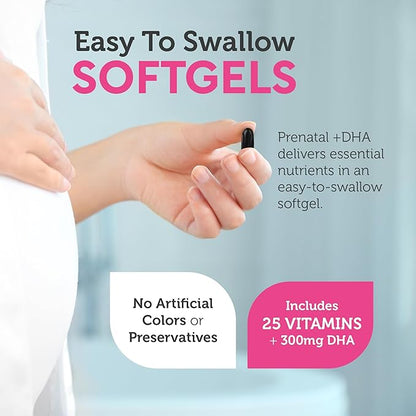 Zahler Prenatal Vitamin with DHA & Folate - DHA Supplements & Prenatal Multivitamin for Mother and Child - Kosher Prenatal DHA Prenatal Vitamins with Iron, Pre Natal Softgels (180 Count (Pack of 1))